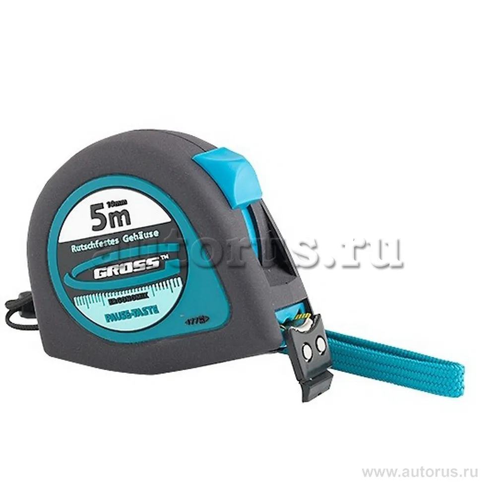 Рулетка Ergonomisch, 5 м x19 мм, магнитный обрезиненный зацеп GROSS 31102
