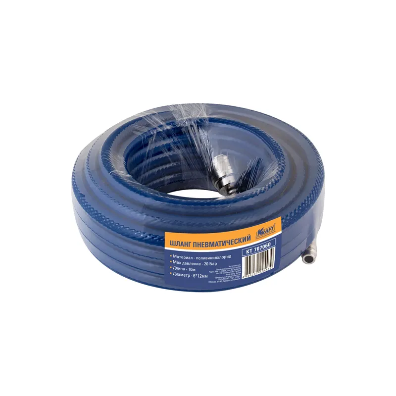 Шланг пневматический 6х12мм PVC, 10 м KRAFT KT 707060