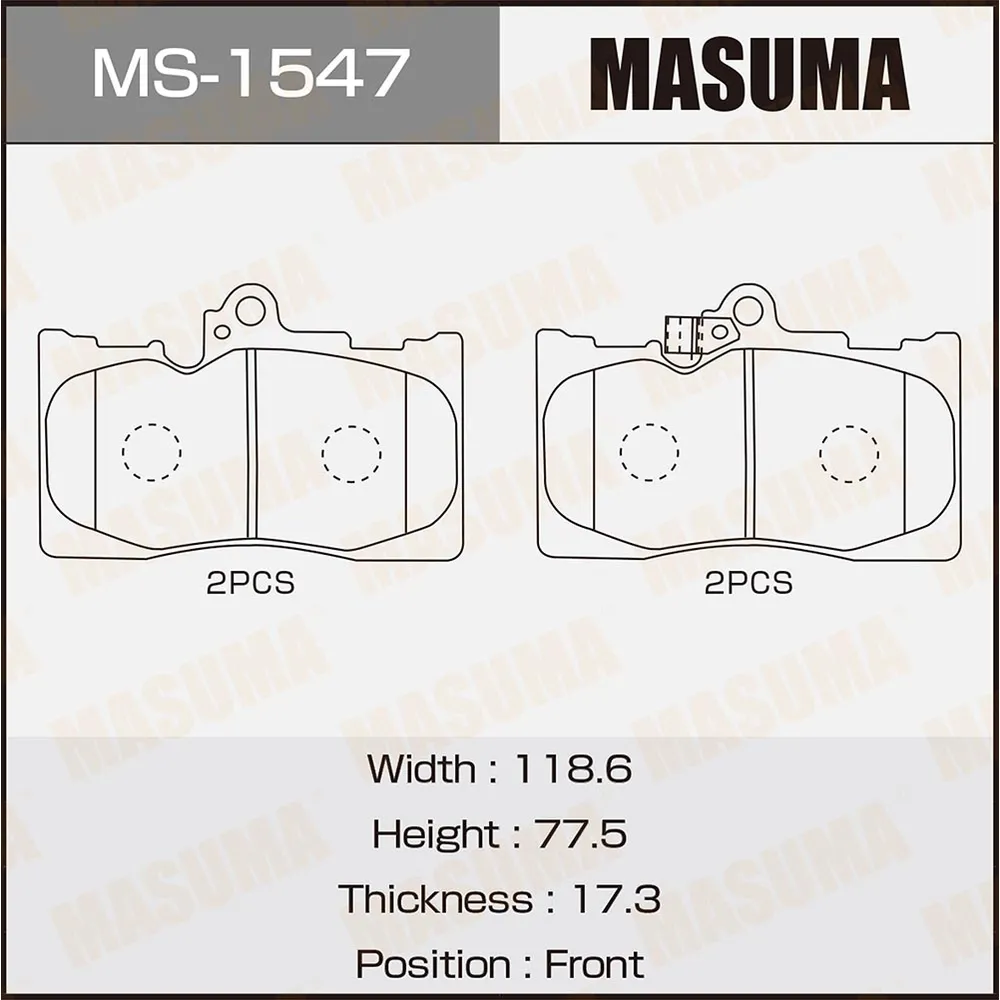 Колодки передние TOYOTA CELSIOR MASUMA MS-1547