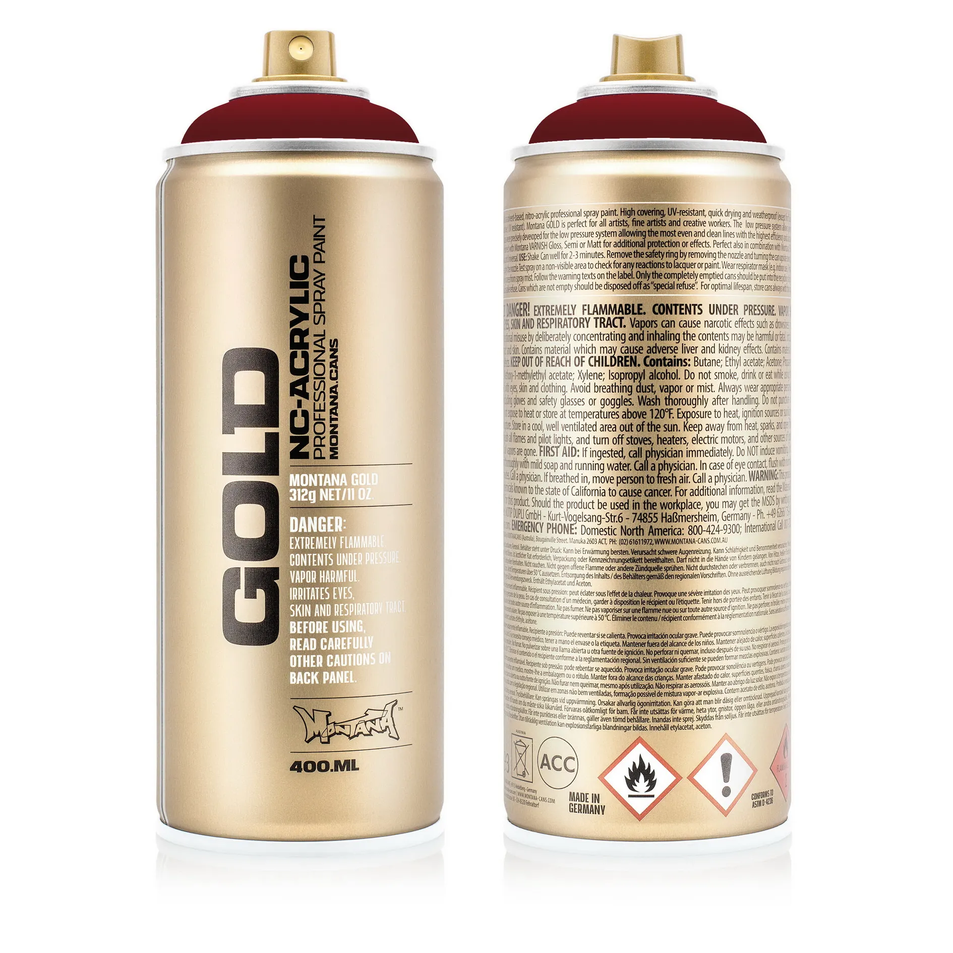 Краска GOLD пурпурно-красная MONTANA CANS G3070