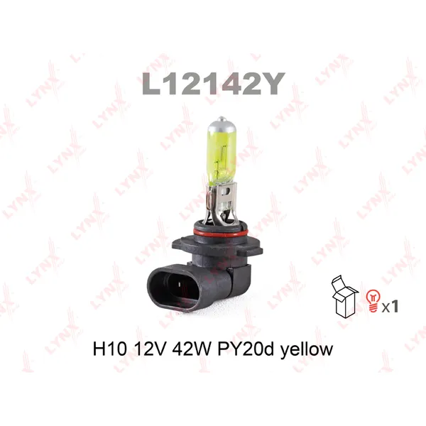 Лампа 12V H10 42W PY20d LYNXauto Yellow 1 шт. картон L12142Y