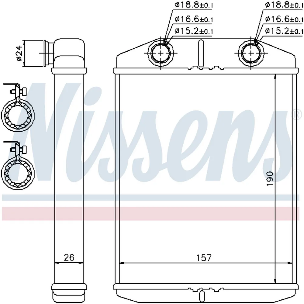 Радиатор отопителя RENAULT DOKKER (12-) 1,2 TCE (+) NISSENS 76514