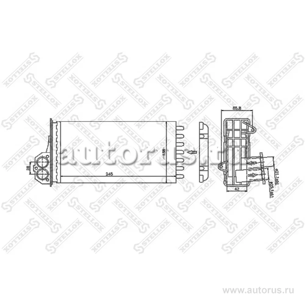 Радиатор печки Peugeot 206 1.1-2.0HDi 98> STELLOX 10-35047-SX