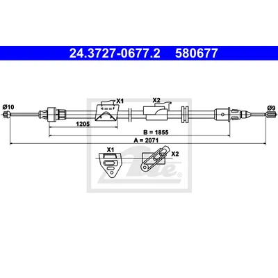 Трос ручника FORD GALAXY 06- L2071MM ATE 24372706772
