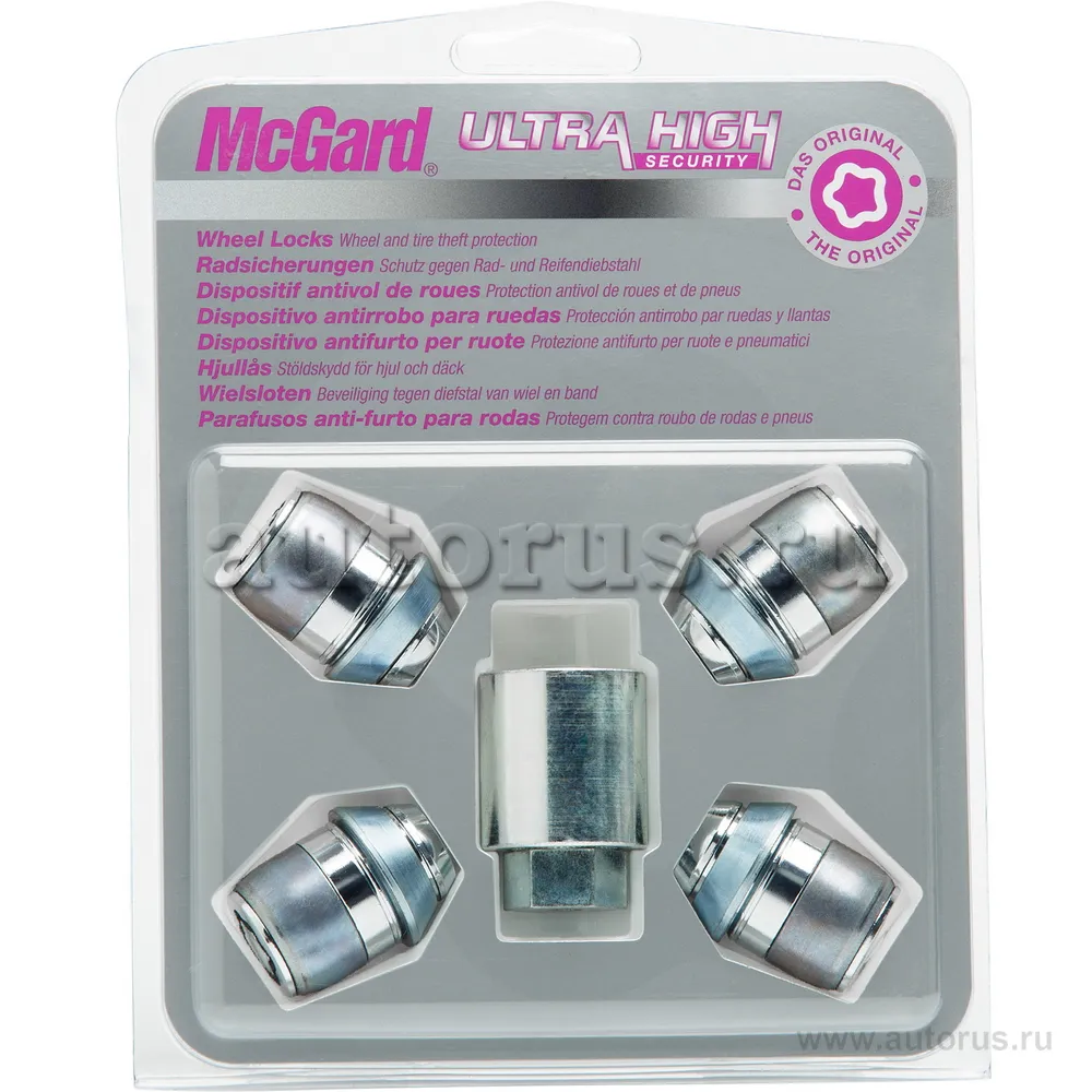 Секретки колесные гайка M12x1,5 хром, длинна 32,5 mm, плавающий конус, под ключ 19 mm McGard 24212 SL