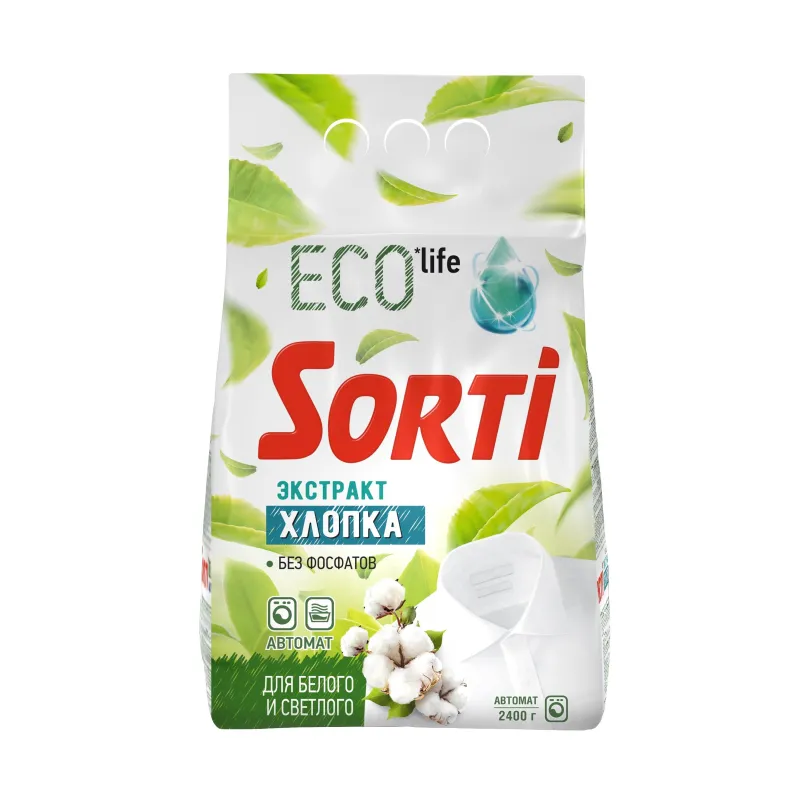 Порошок стиральный Sorti Экстракт хлопка Автомат 2,4кг 1621274