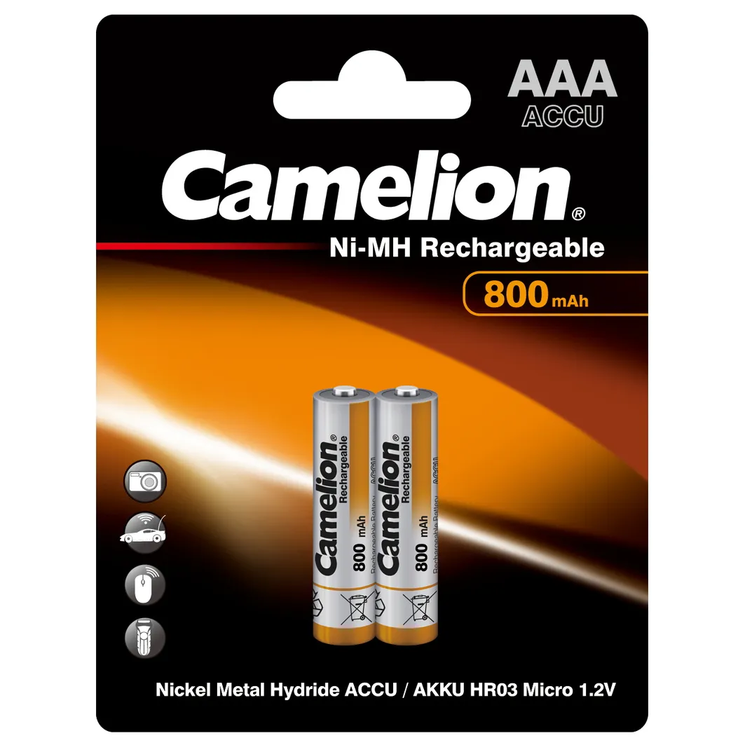 Батарейка Ni-Mh Camelion Rechargeable AAA 1,2V (2 шт) NH-AAA800BP2