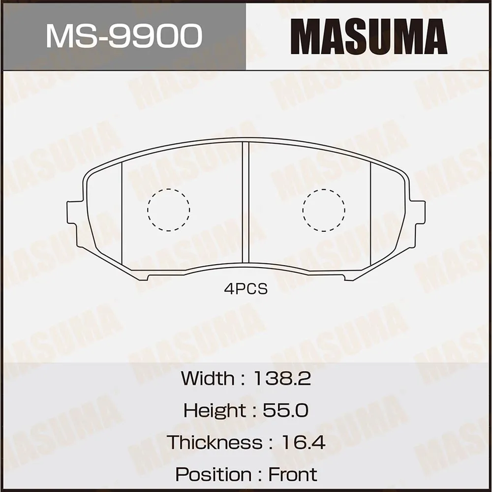 Колодки передние SUZUKI ESCUDO MASUMA MS-9900