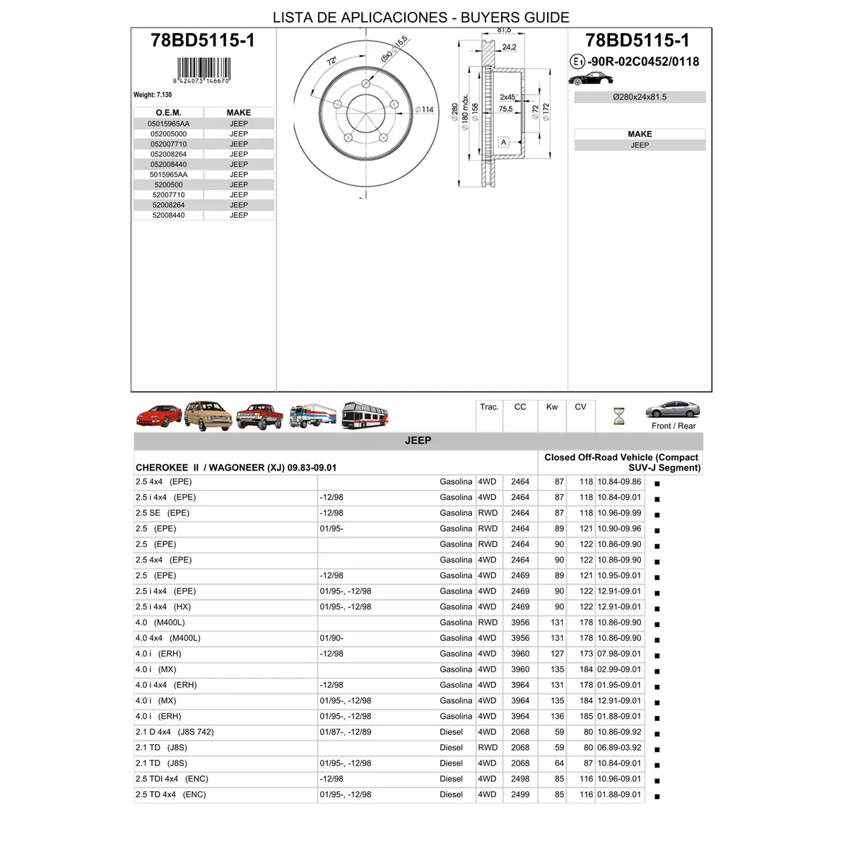 Диск тормозной передний ICER 78BD5115-1