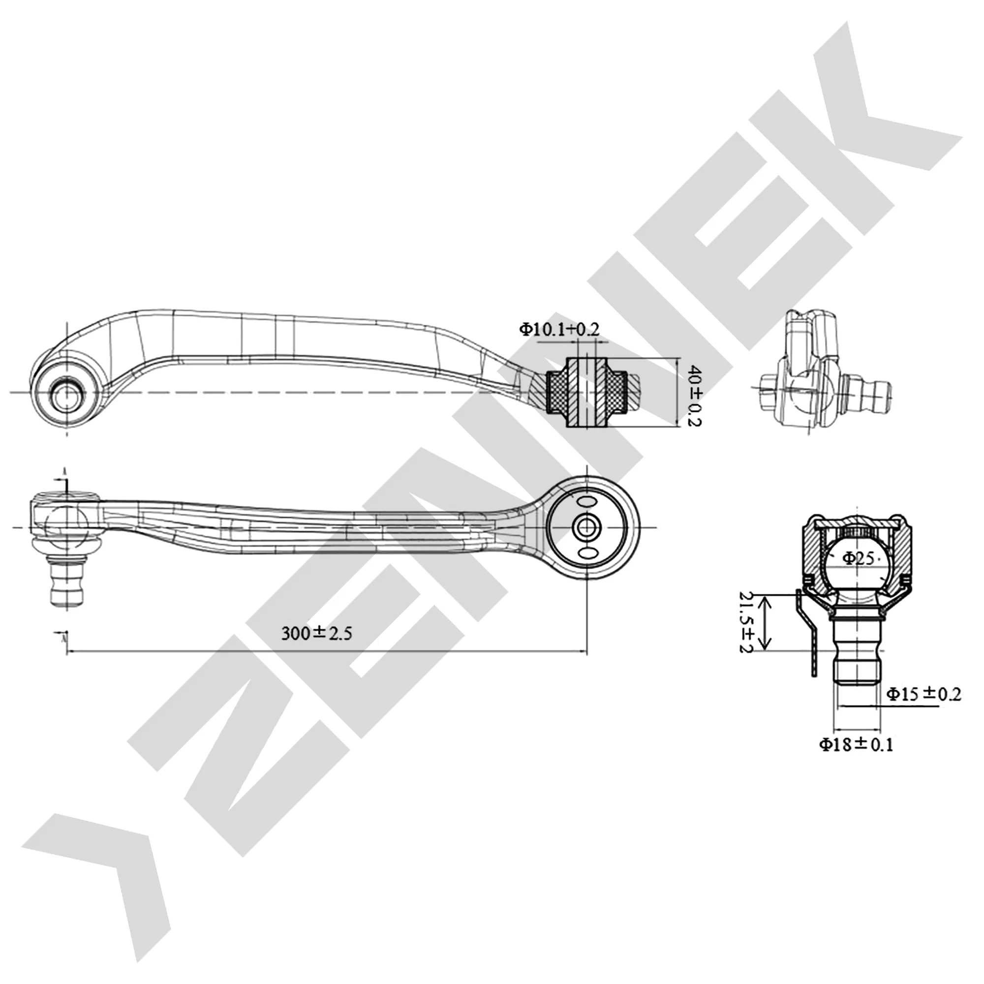 РЫЧАГ ПЕРЕДНИЙ ВЕРХНИЙ ПЕРДНИЙ ПРАВЫЙ AUDI A6 04/A8, VW PHAETON 02 ZENNEK DCA0083