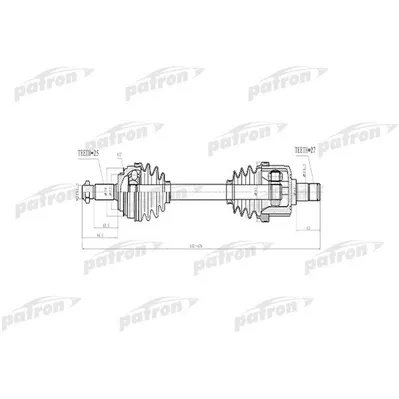 Полуось передняя левая 25x632x57x27 ABS:43T ЛЕВ MITSUBISHI PATRON PDS4218