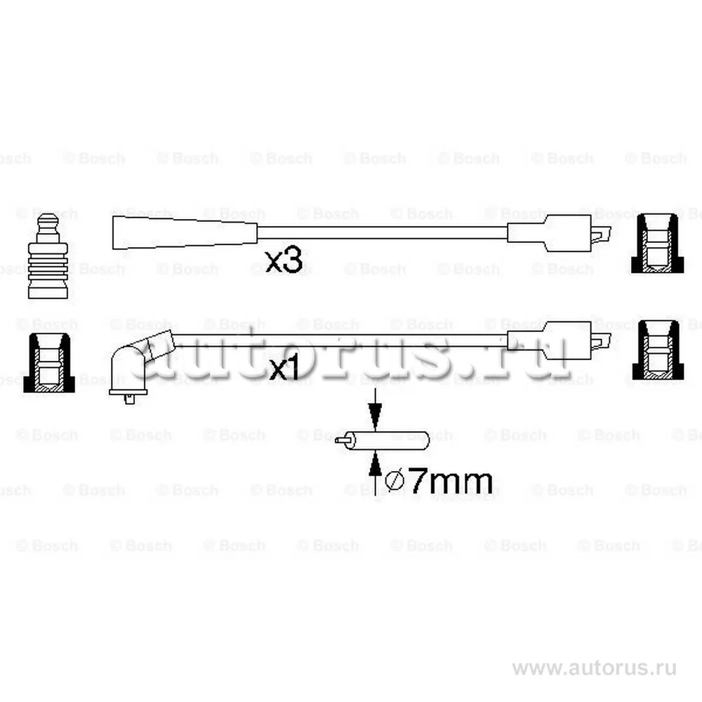 К-кт проводов Suzuki Alto II EC 0.8 86-93 /Swift II EA, MA 1.0 89-05 BOSCH 0986356710