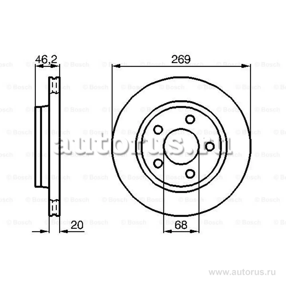 Диск тормозной BOSCH 0986478316