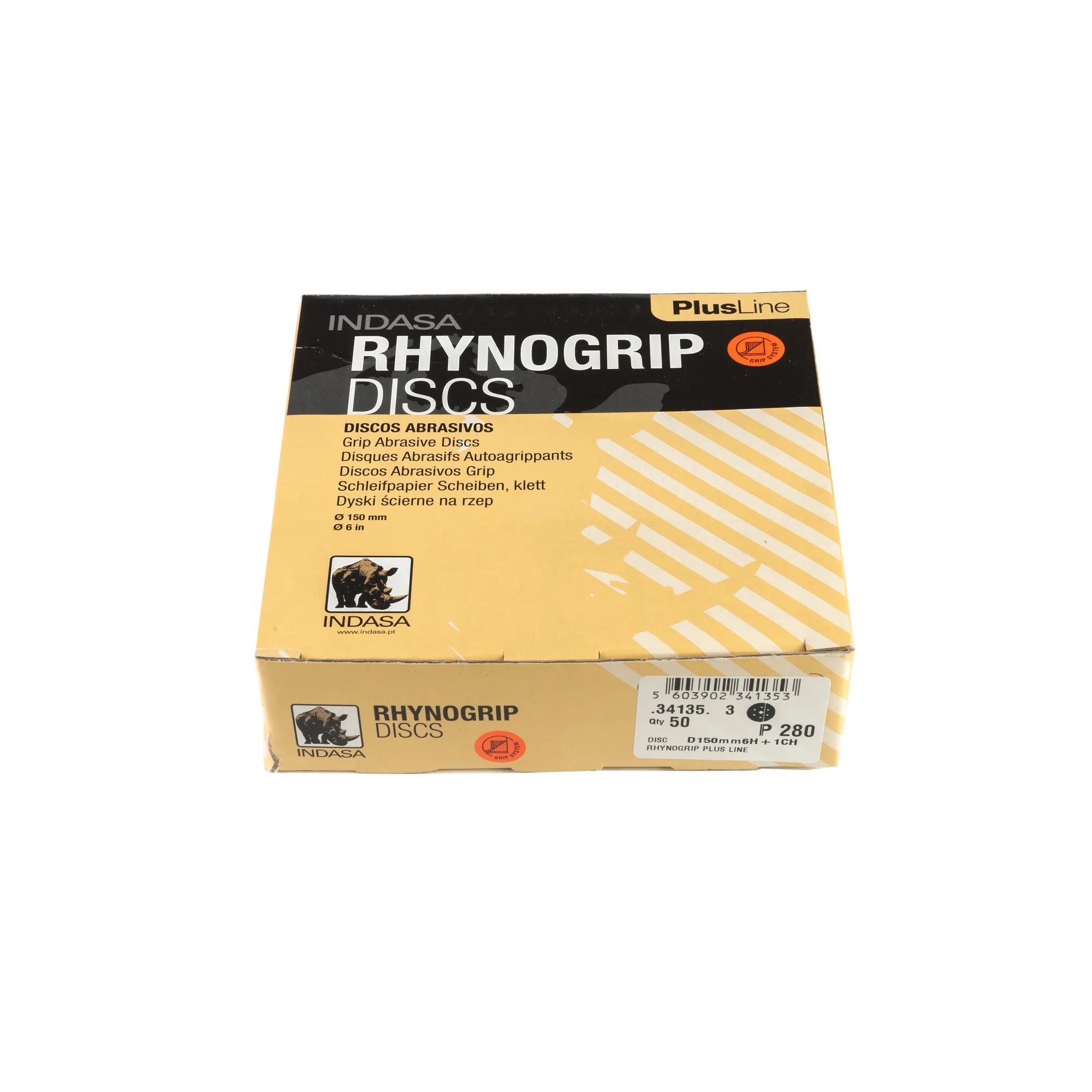 Круг RHYNOGRIP PLUS (6H+1CH) D150мм Р280 (1уп.х50шт) Indasa 34135