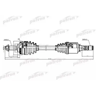Полуось лев/прав SUBARU: FORESTER 03-08, IMPREZA 2005 PATRON PDS5528