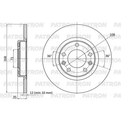 Диск тормозной задний CITROEN BERLINGO / C4 / PEUGEOT 308 / 3008 / PATRON PBD1156