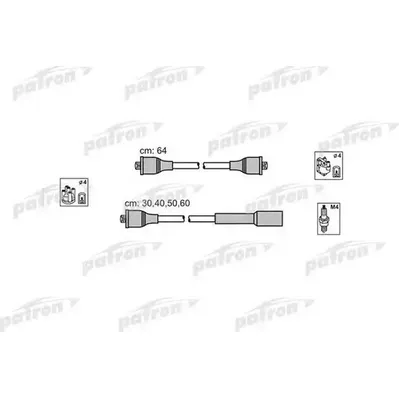 Комплект проводов зажигания ABU76 AUDI: 80 1.6i/2.0i 91- \ VW: Golf III 1.8i/2 PATRON PSCI1009