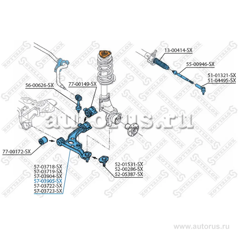 Рычаг правый 1800kg Fiat Ducato all, Citroen Jumper all, Peugeot B STELLOX 57-03905-SX