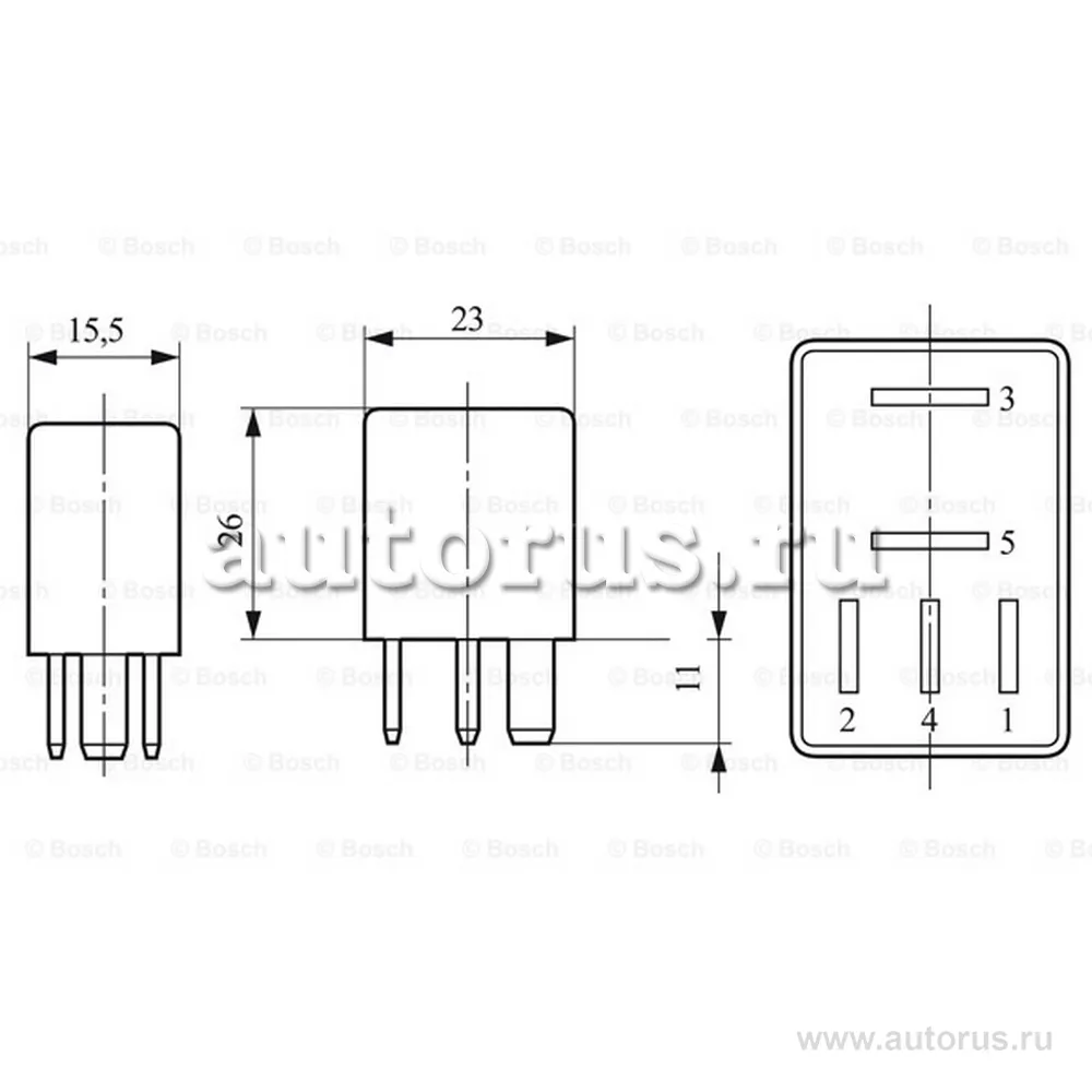 Микро-реле 12V 20A BOSCH 0 332 011 007