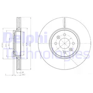 Диск тормозной передний RENAULT SCENIC GRAND SCENIC 1.5D-2.0D 04 RENAULT SCENIC II 03-08 /VENT.D=300MM DELPHI BG3929
