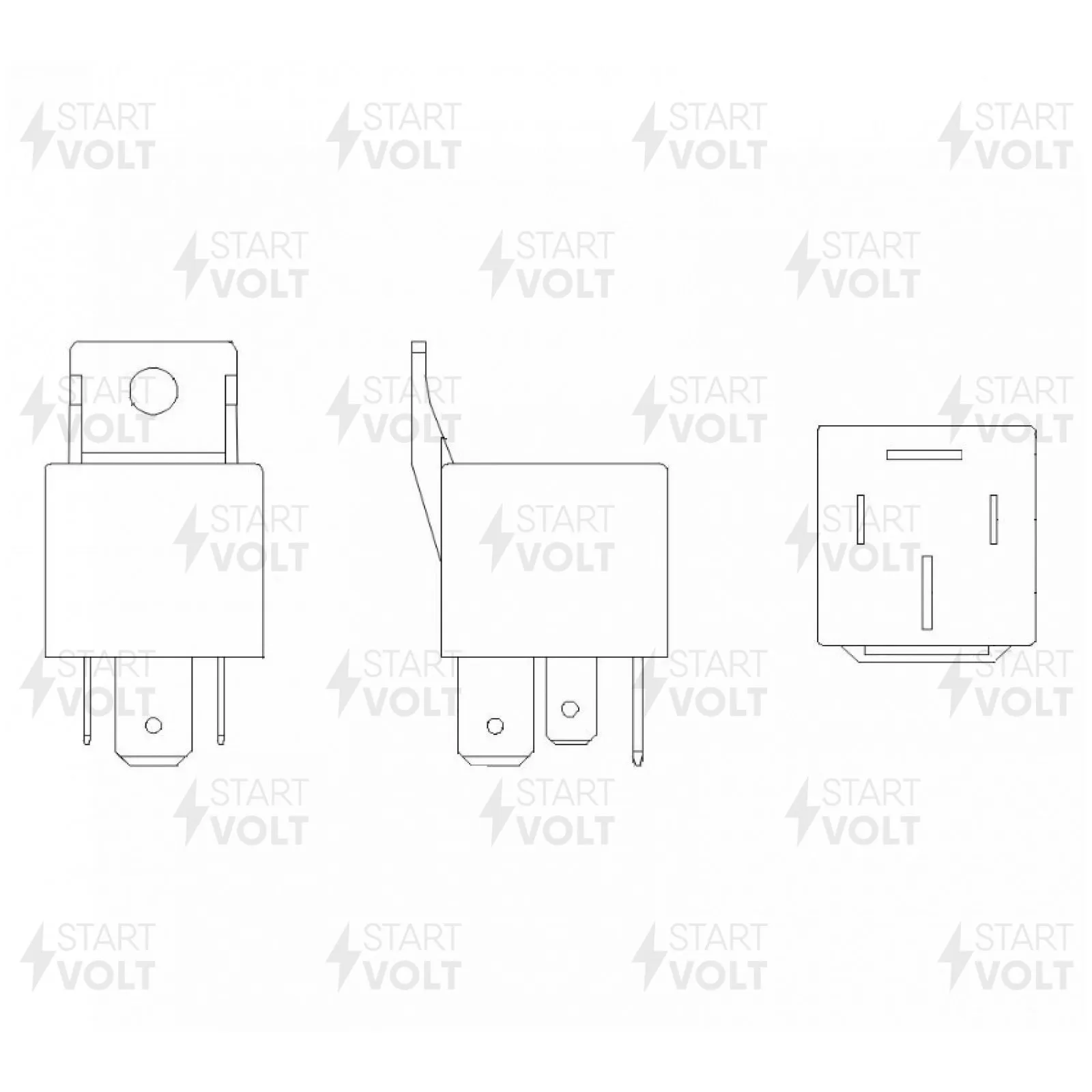 Реле защ. старт. 24V 30A 4 конт. для а/м КАМАЗ/МАЗ (с кроншт.) STARTVOLT SCR 0159