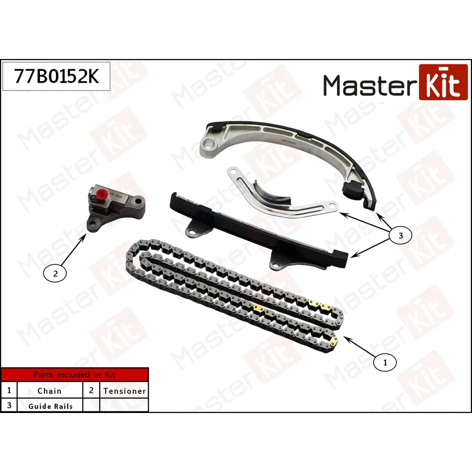 Комплект цепи ГРМ Toyota 1SZ-FE MASTERKIT 77B0152K