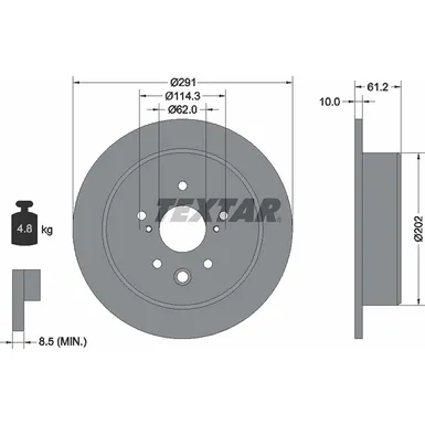 Диск тормозной задний с покрытием PRO LEXUS/TOYOTA TEXTAR 92179803