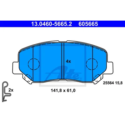 Колодки дисковые передние Mazda CX-5 2.0/2.0D 11 ATE 13046056652