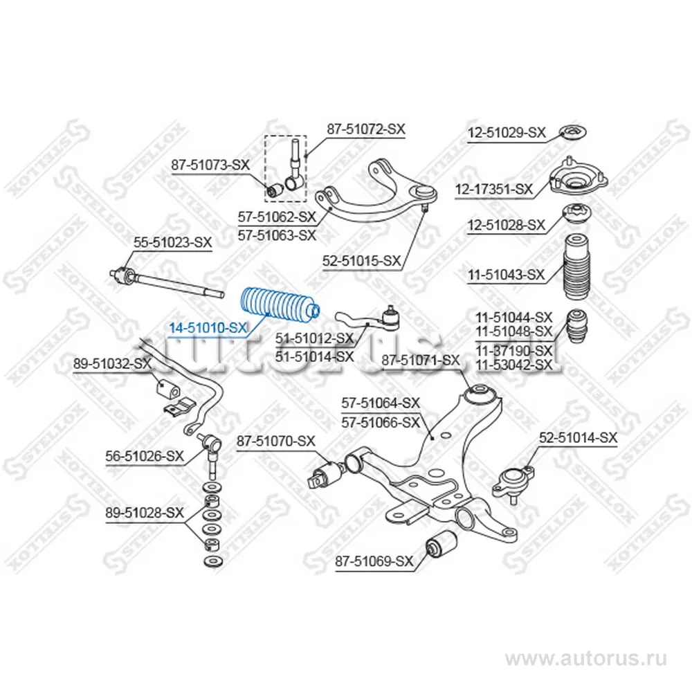 Пыльник рейки рулевой Hyundai Sonata IV 98> STELLOX 14-51010-SX