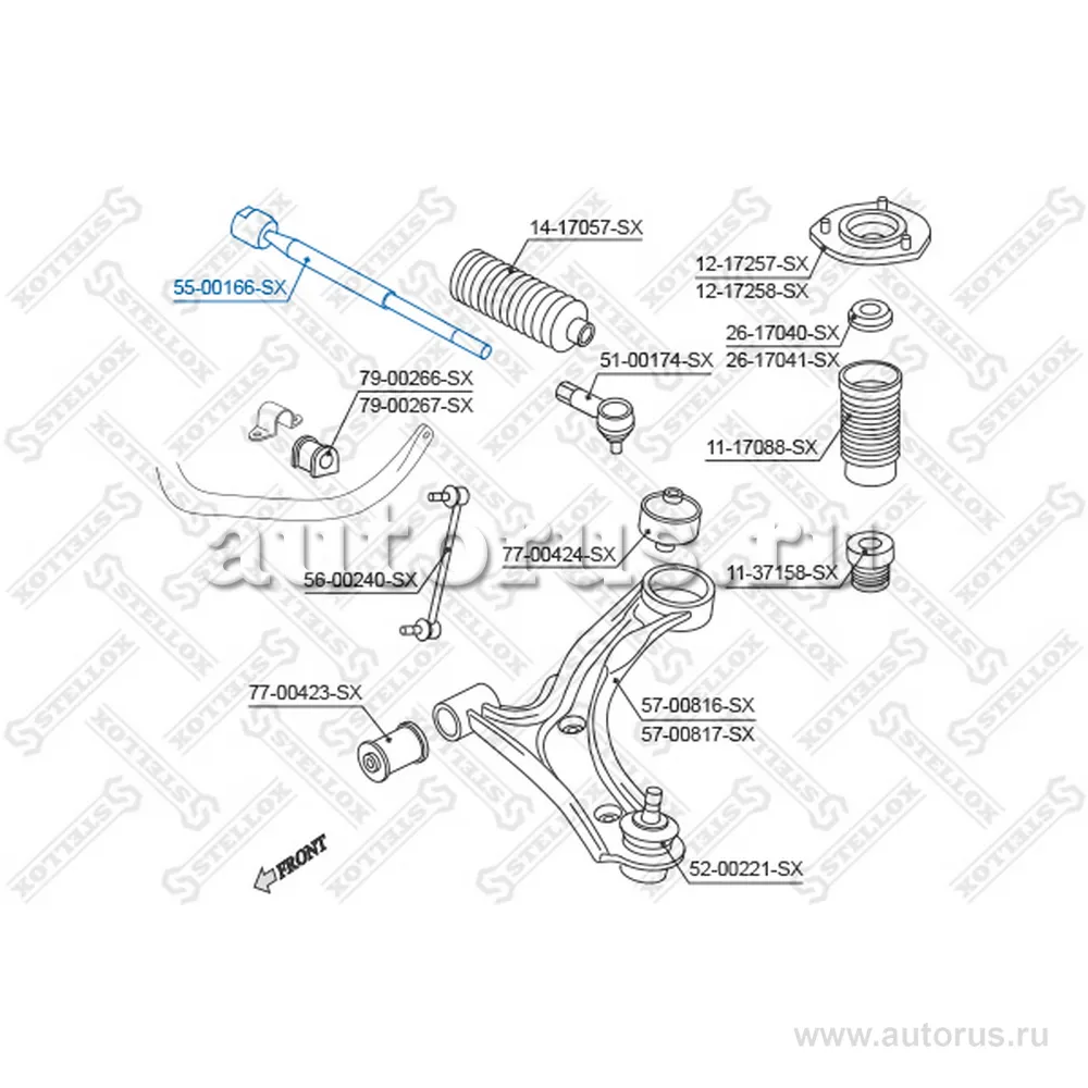 Тяга рулевая Suzuki Grand Vitara 1.6/1.9/2.0 06> STELLOX 55-00166-SX
