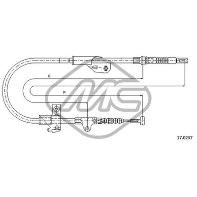 Трос ручника NIS PRIMERA P11 1,8 16V-DS-TDS ALL DX R Metalcaucho 82323