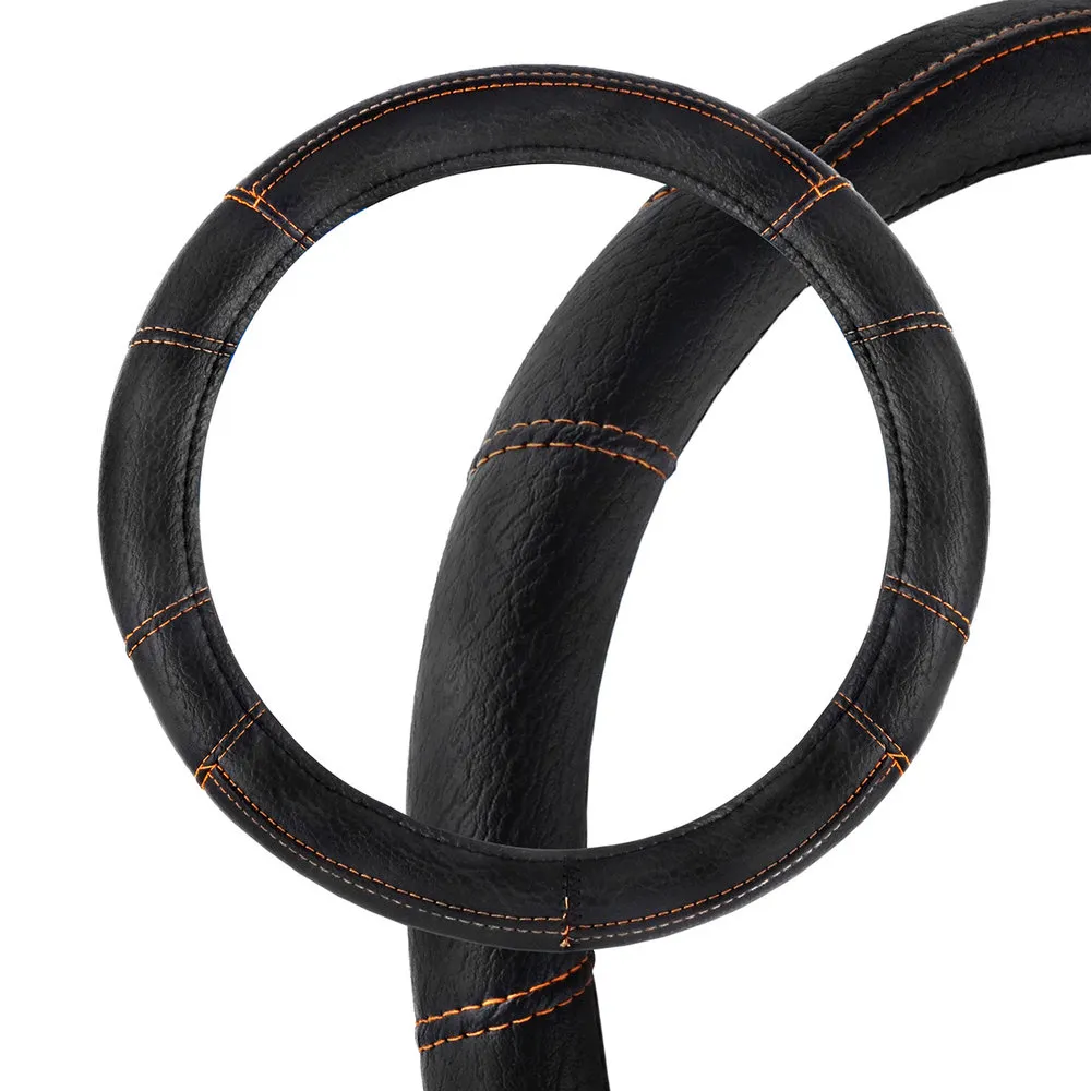 Оплетка Top-3 XL Черно/Оранжевая экокожа, SKYWAY SKYWAY S01102080