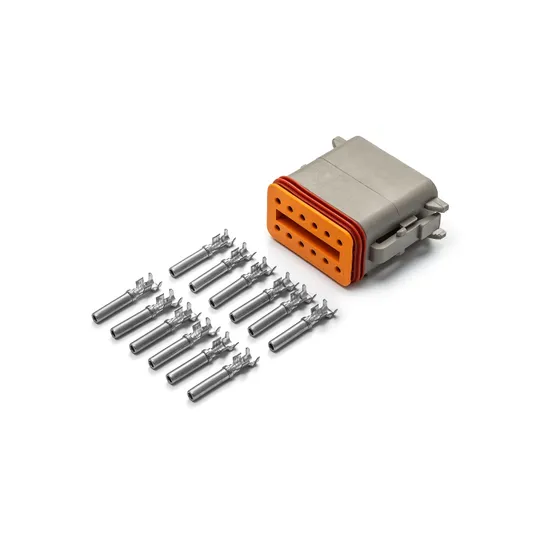 Разъем Deutsch DT06-12S (12pin) 12 контактов под сечение провода 0.5-0.8 мм? для ГАЗ, КАМАЗ, МАЗ, УРАЛ, DAF, IVECO, MAN, Mercedes, Renault, Scania, Tatra.
