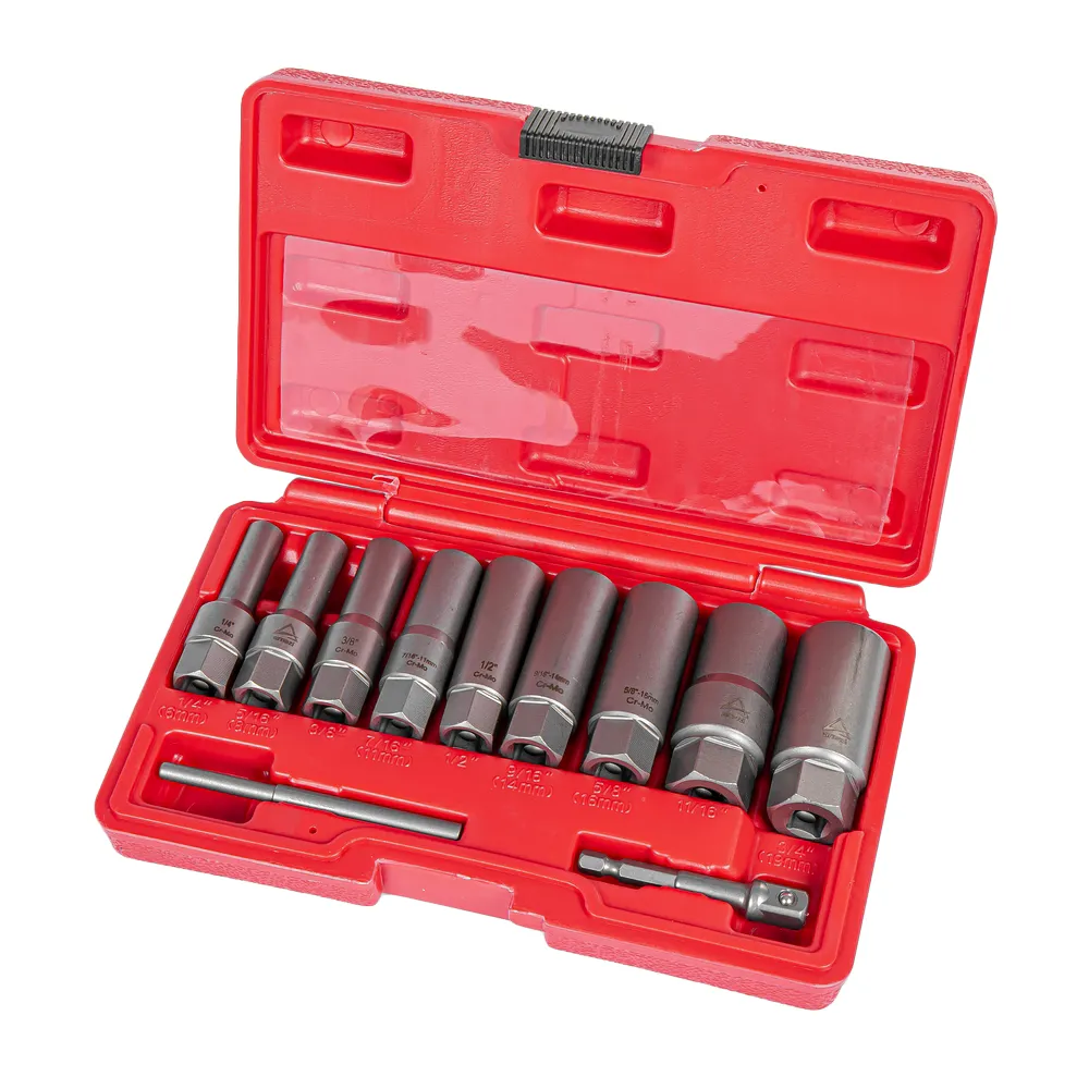 Набор головок (экстракторов) для поврежденных гаек и болтов 11 пр., глубокие ARNEZI R5304011