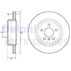 Диск тормозной задний BMW F10 2010-> /VENT D=330MM DELPHI BG4664C