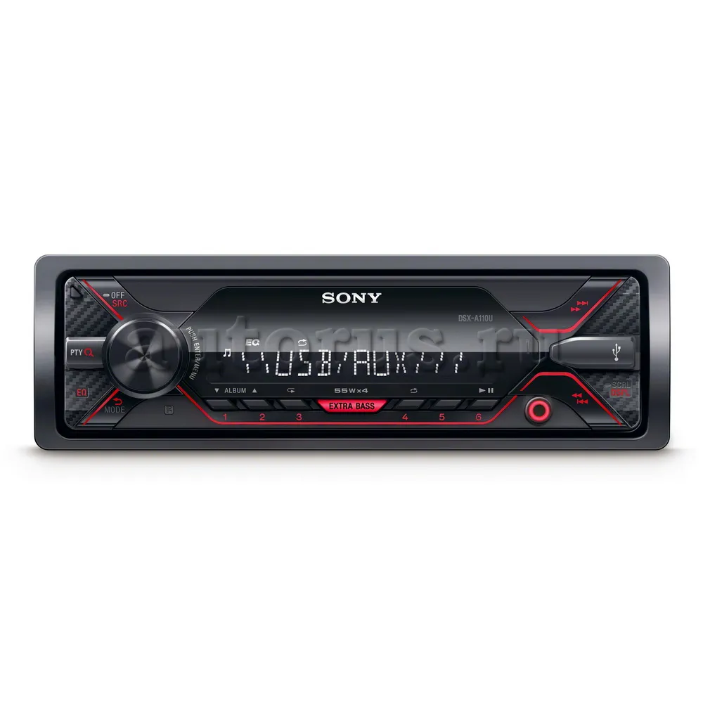 Автомагнитола SONY DSX-A110U, 4x55вт, USB, AUX,красная подсветка