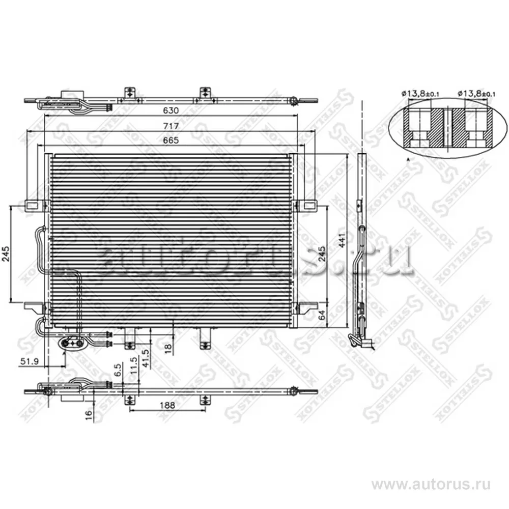 Радиатор конд. MB W211 all 02> STELLOX 1045130_SX