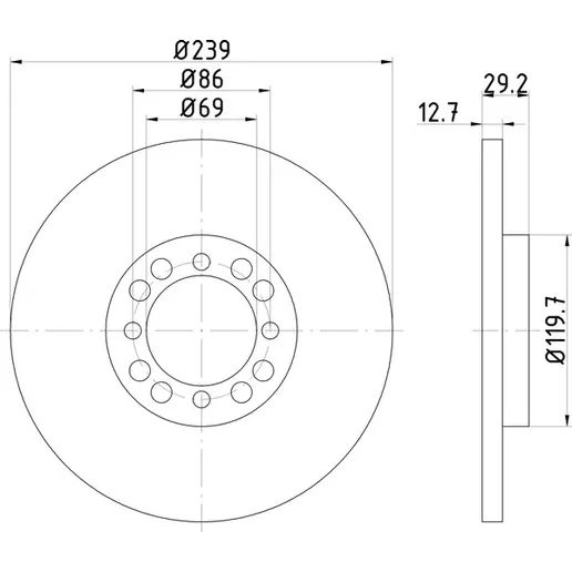 Диск тормозной передний стандартный VOLVO TEXTAR 92031000