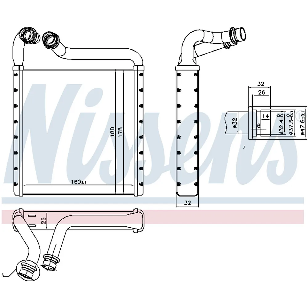 Радиатор печки VOLKSWAGEN BEETLE (5C) (11-) NISSENS 73994