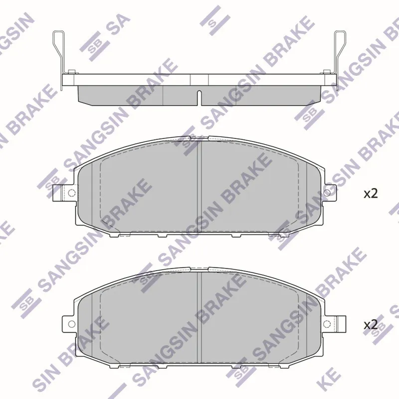 Колодки дисковые передние nissan patrol y61 4.5i2.8td4.2td 973.0di 00 SANGSIN BRAKE SP1599