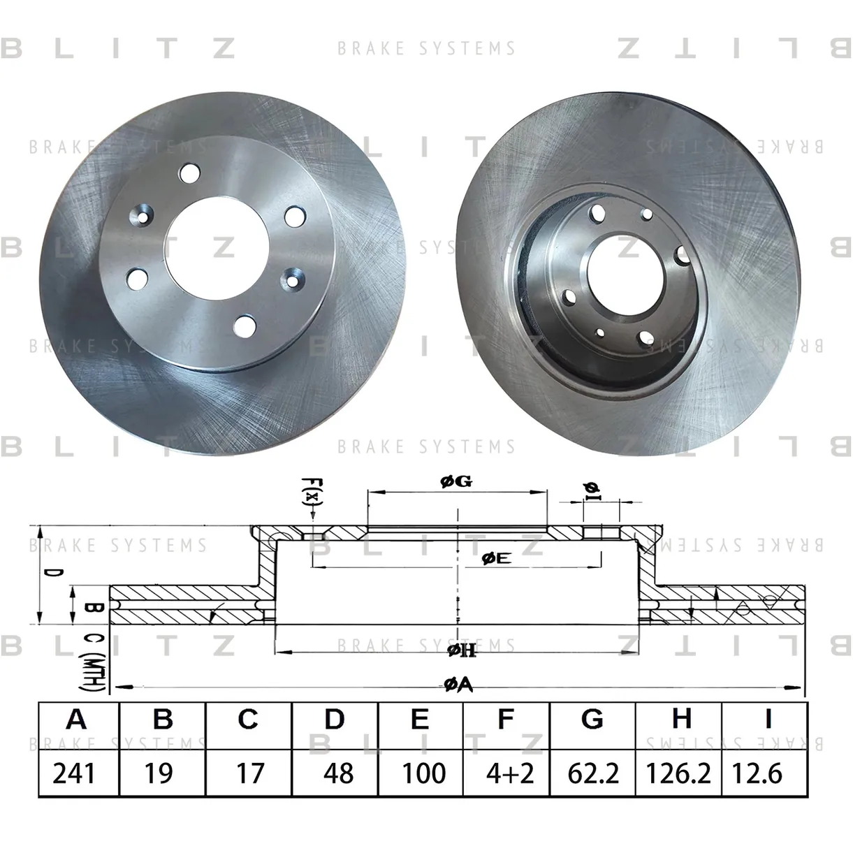 Диск тормозной передний вентилируемый HYUNDAI GETZ 02-> BLITZ BS0704