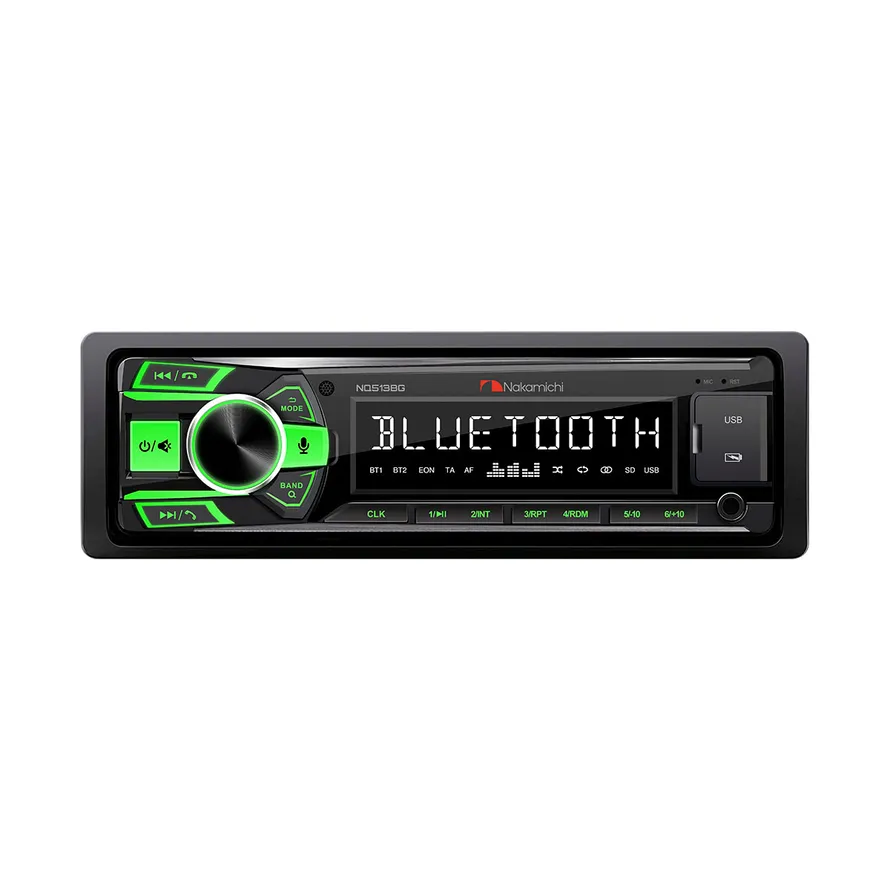 Автомагнитола Nakamichi NQ513BG 1 din , USB, AUX, ВТ, 4*50 Вт, зеленая подсветка NAKAMICHI NAK-NQ513BG
