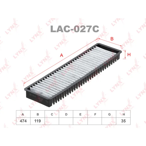 Фильтр салонный угольный LYNXauto LAC-027C