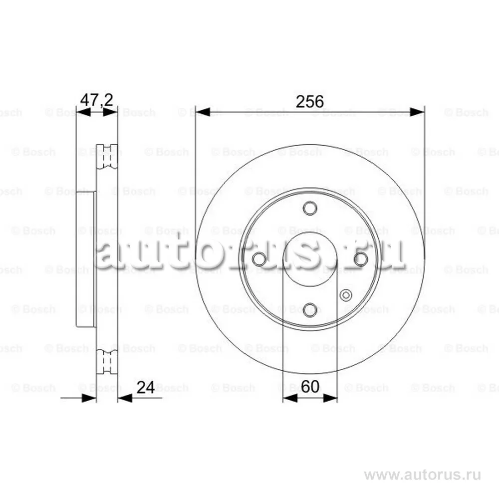 Диск тормозной передний BOSCH 0 986 479 328