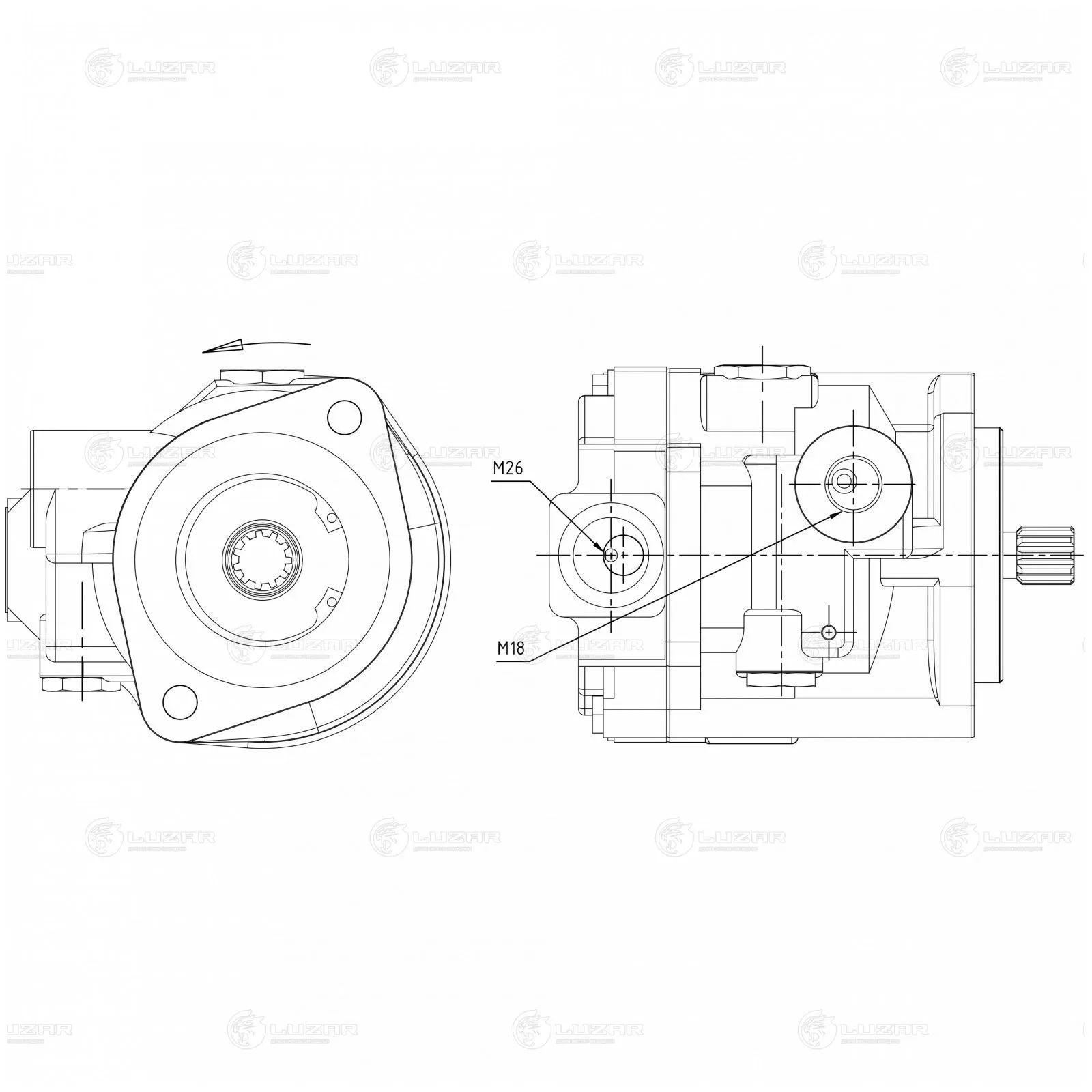 Насос ГУР для Mercedes-Benz Actros MP4 (11-) LUZAR LPS 1520