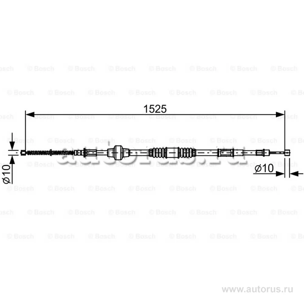 Трос ручного тормоза R MITSUBISHI Lancer 9 /L=1525mm BOSCH 1 987 482 534
