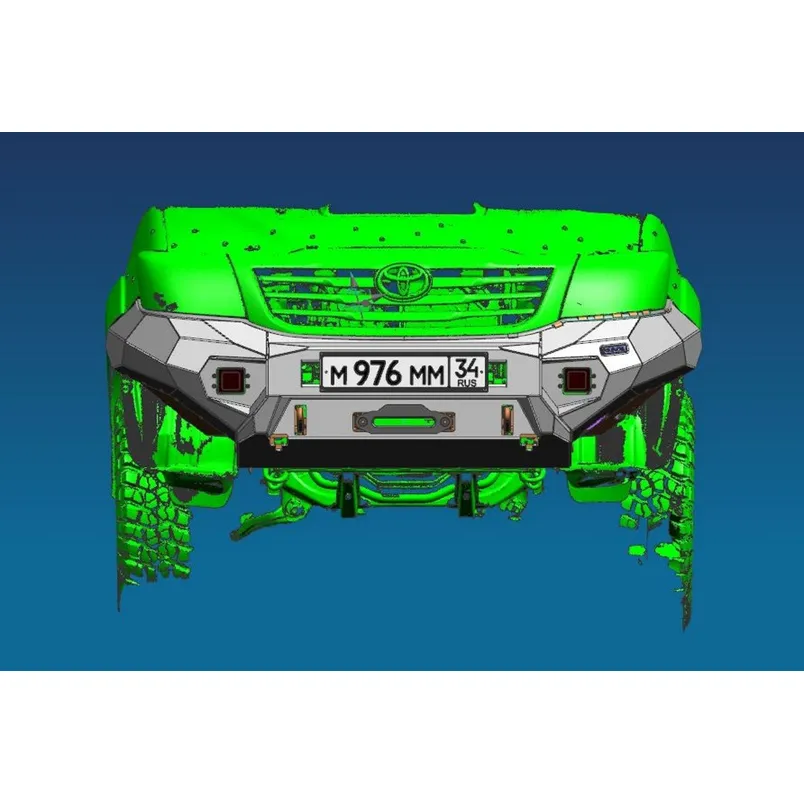 Бампер силовой Rival передний (серый, без ПТФ) Toyota Hilux Vigo 2011-2015 Rival D.5707.1.S-NL