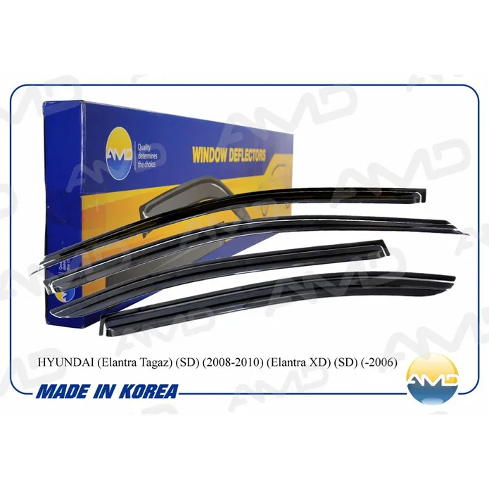 Дефлекторы окон Black 4 шт AMD.DK124 HYUNDAI Elantra TagAZ SD 2008-2010