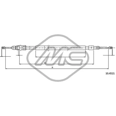 Трос ручника C3-C3 PLURIEL ALL CH10577… (DISC BRAKE) DX/SX-RH/LH Metalcaucho 80842