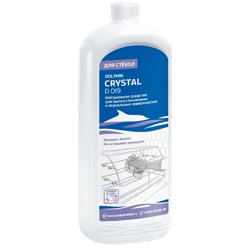 Профхим д/стекл-зеркал поверхн,мытье Dolphin/Crystal (D019), 1л 916292